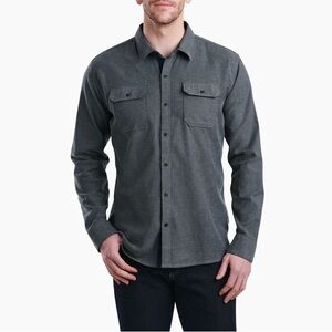 Men's Kuhl Descendr Long Sleeve Button-Up Shirt in Charcoal Gray